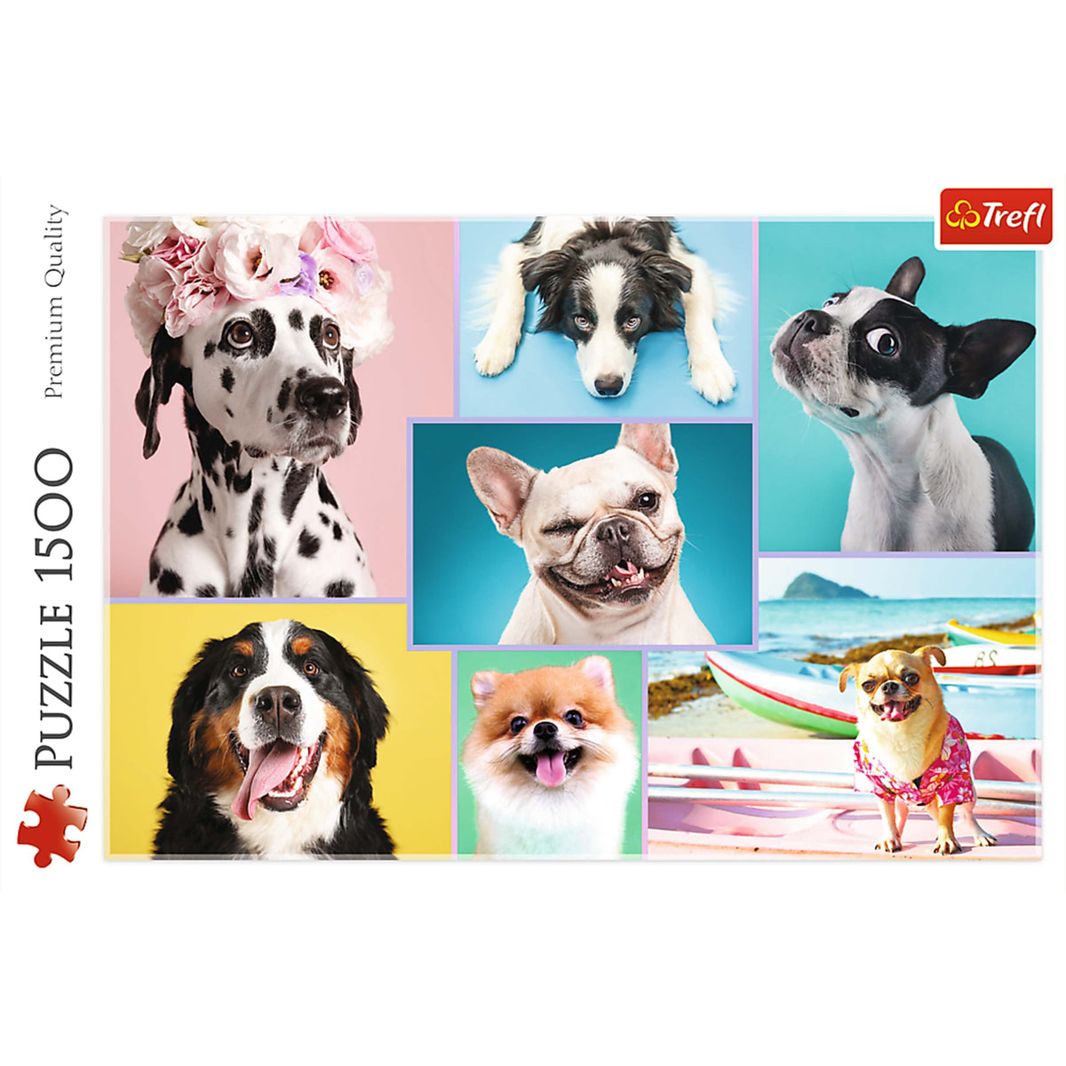Red Cute Dogs 1500 Piece Puzzle