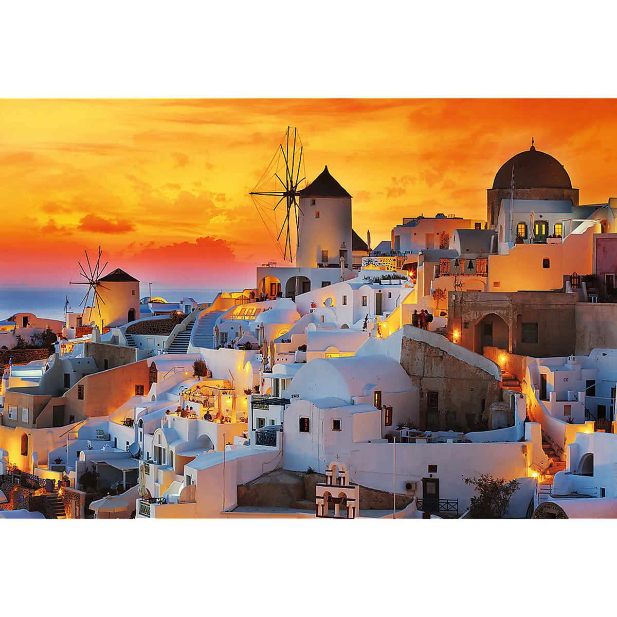 Prime Romantic Sunset: Oia, Santorini 1500 Piece Puzzle