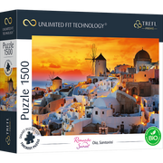 Prime Romantic Sunset: Oia, Santorini 1500 Piece Puzzle