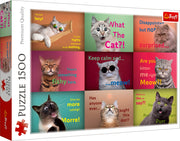 Red Funny Cat Faces 1500 Piece Puzzle
