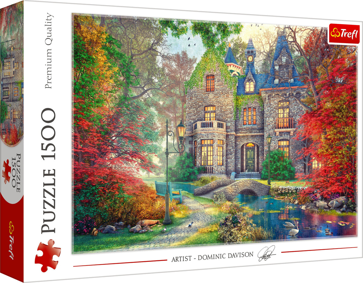 Red Autumn Mansion 1500 Piece Puzzle