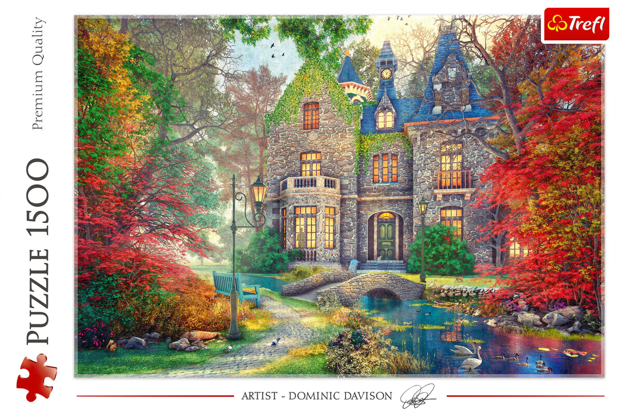 Red Autumn Mansion 1500 Piece Puzzle