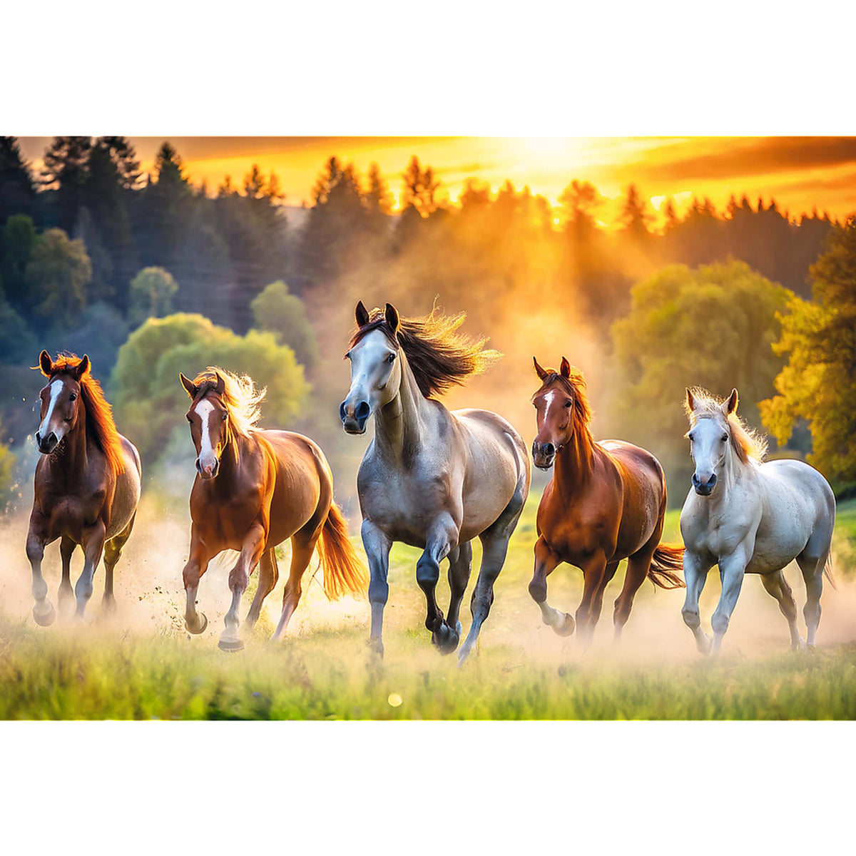 Red Wild Horses 1500 Piece Puzzle