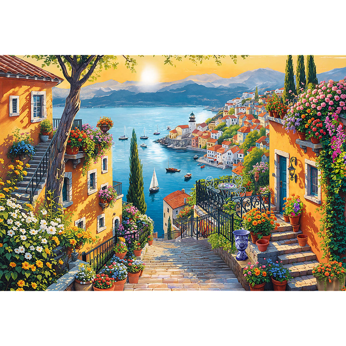 Red Seaside View 1500 Piece Puzzle