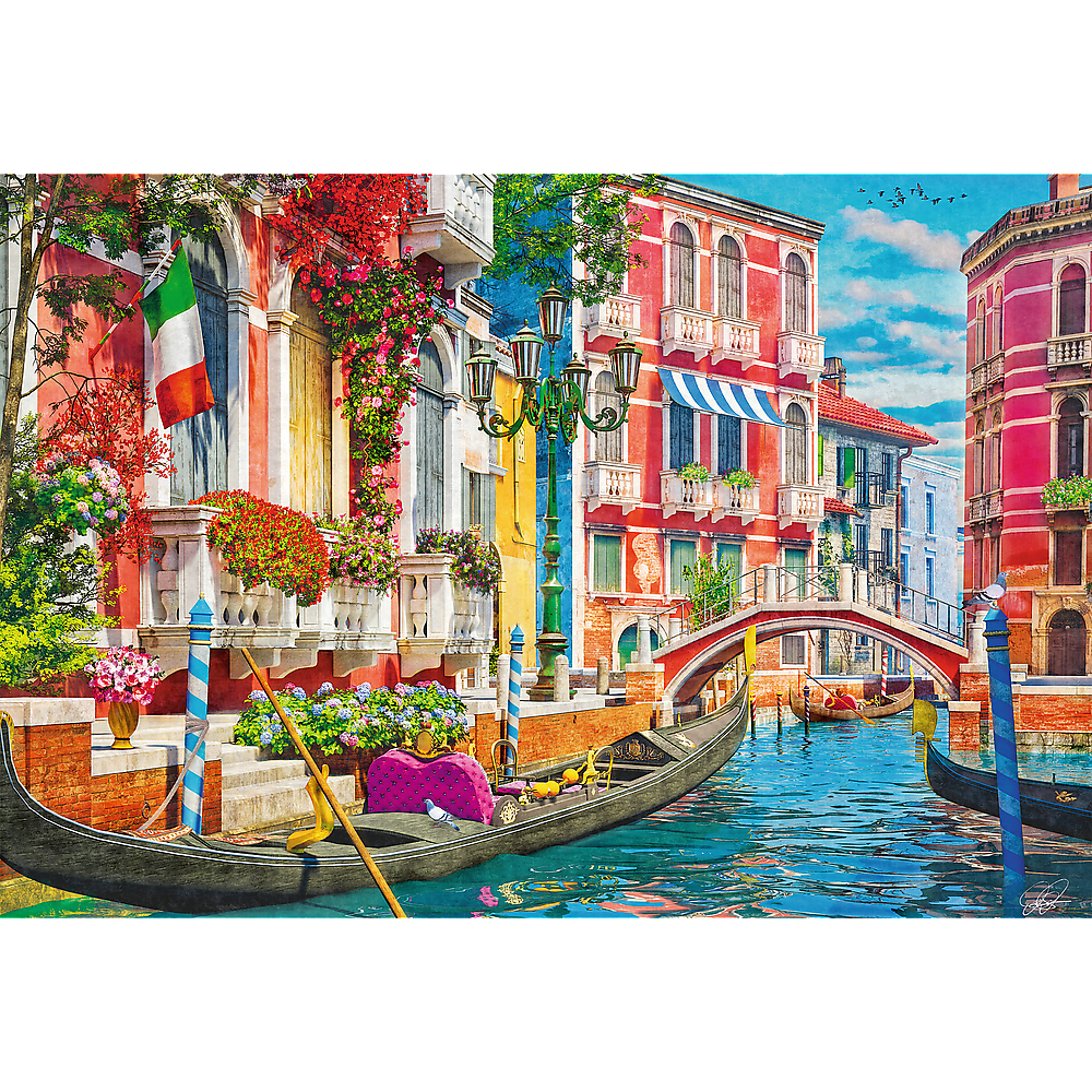 Red Summer Afternoon In Venice 1500 Piece Puzzle