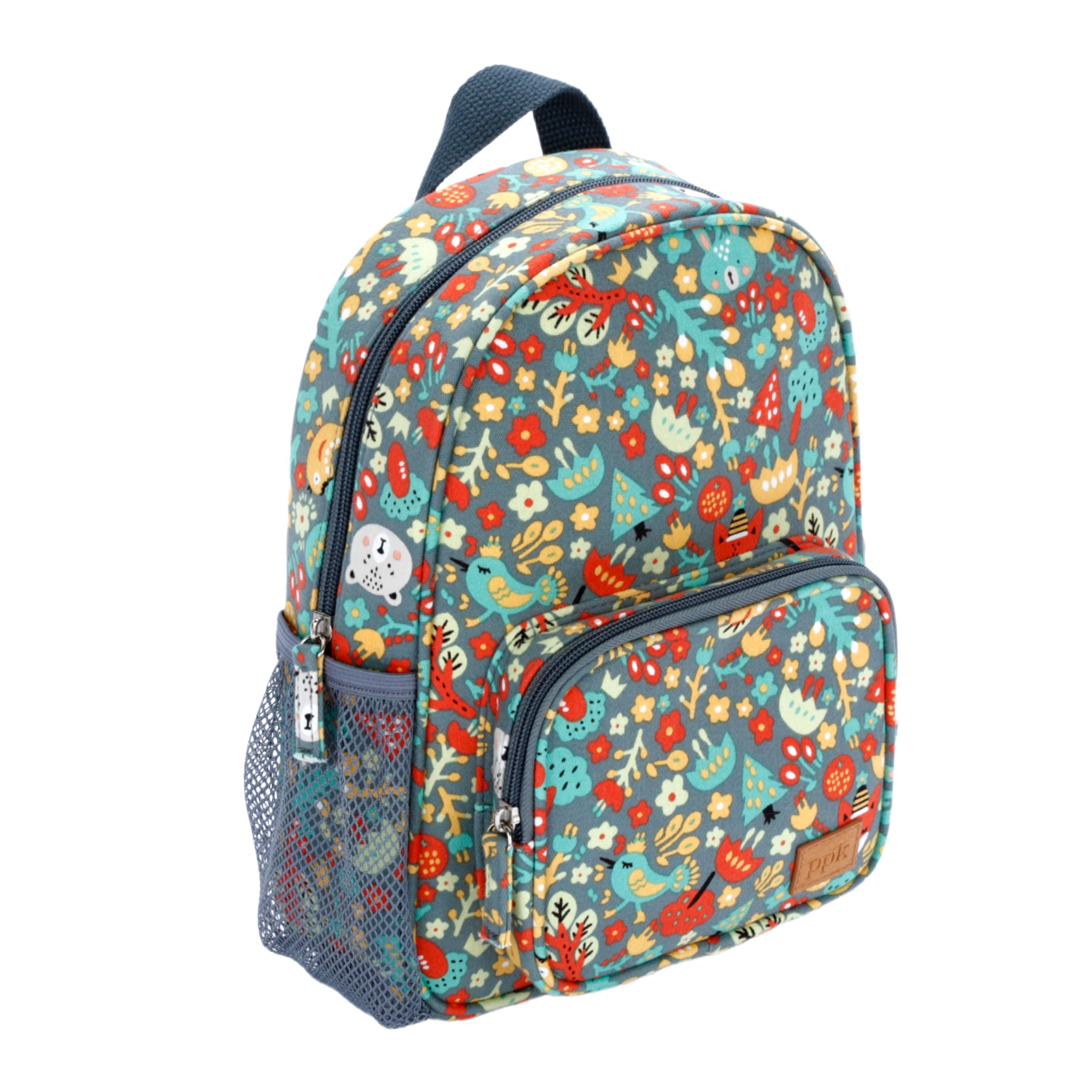 Mini Size Backpack For Little Kids, Toddlers (age 3-8 Y) - Fun Animals Print- Green/ Grey