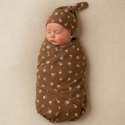 Organic Swaddle Blanket & Hat Set - Primrose