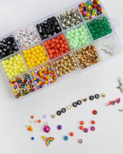 Bright Rainbow And Number Beads Diy Box Kit