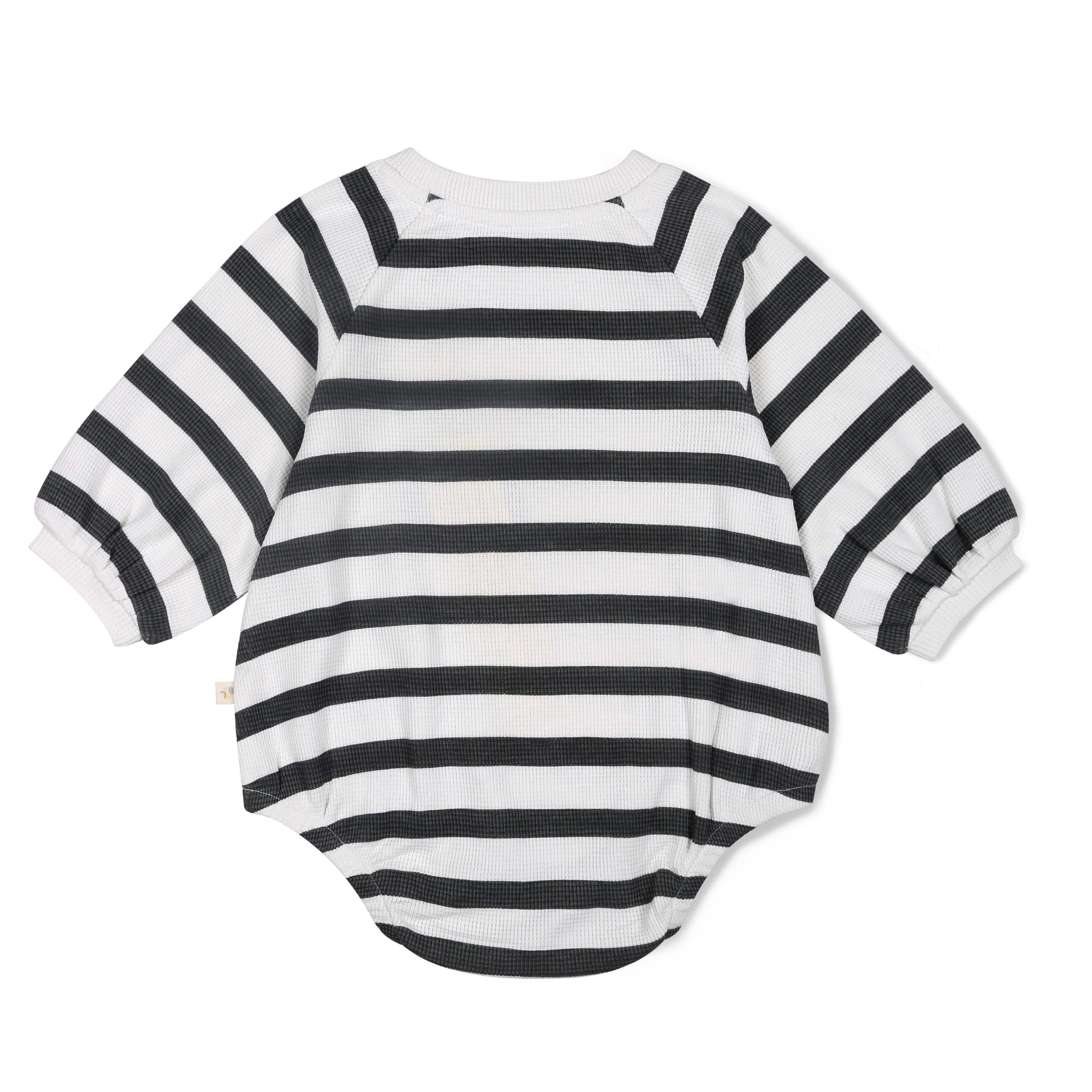 Organic Bubble Romper - Slate Stripes