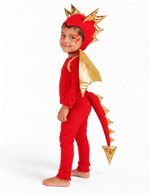 Sunfire Red Dragon With Gold Wings