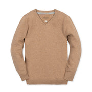 Organic V-neck Sweater With Elbow Patches