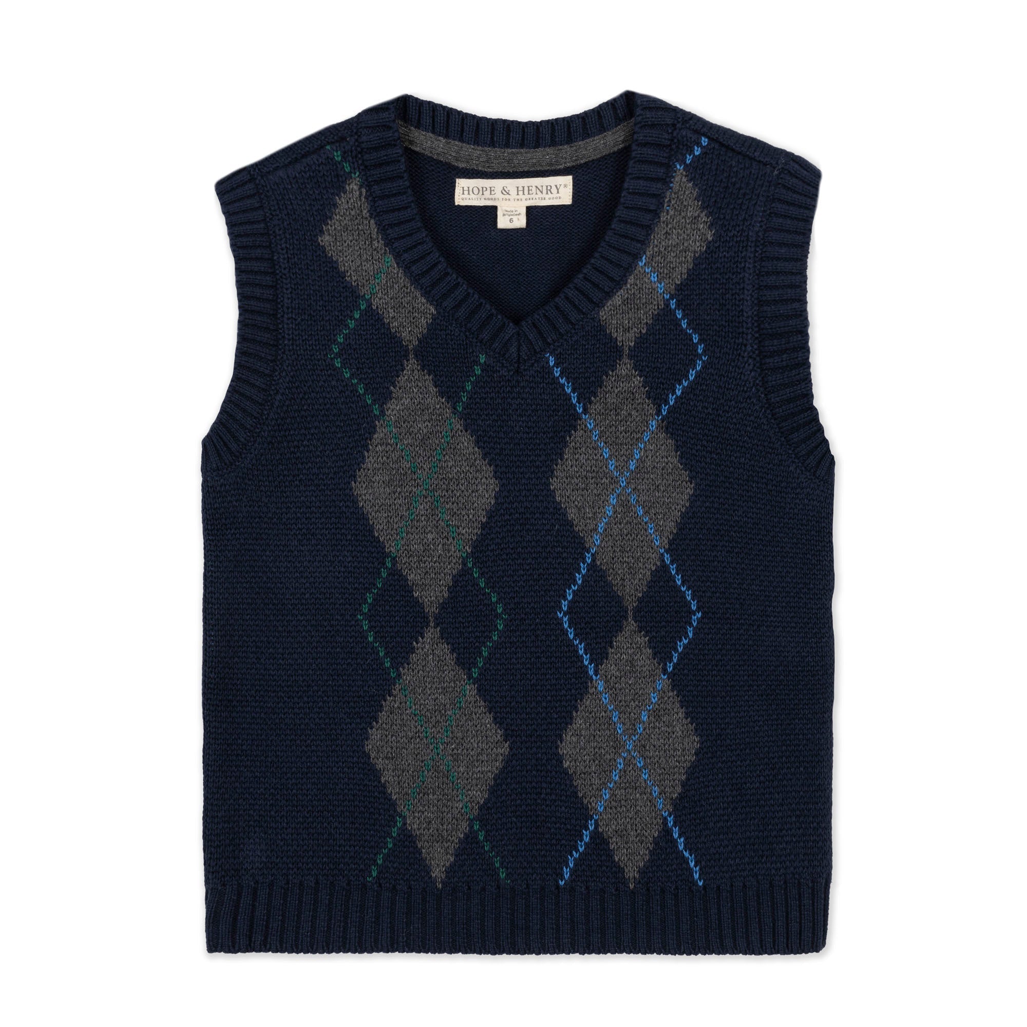Organic Argyle Sweater Vest