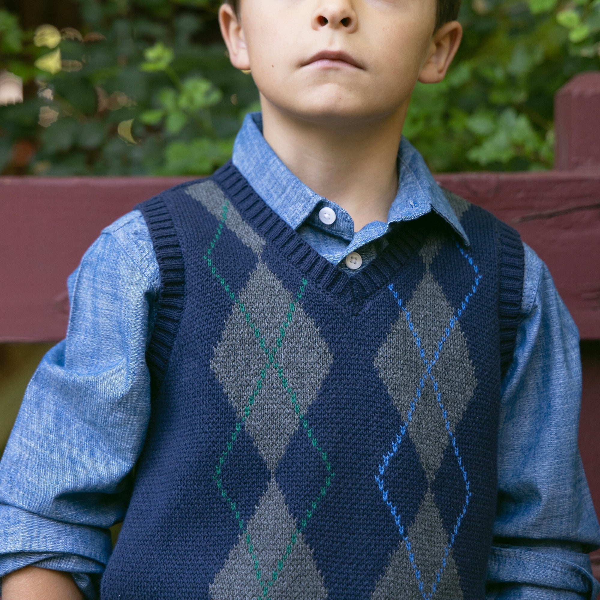 Organic Argyle Sweater Vest