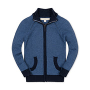 Organic Full Zip Mock Neck Sweater