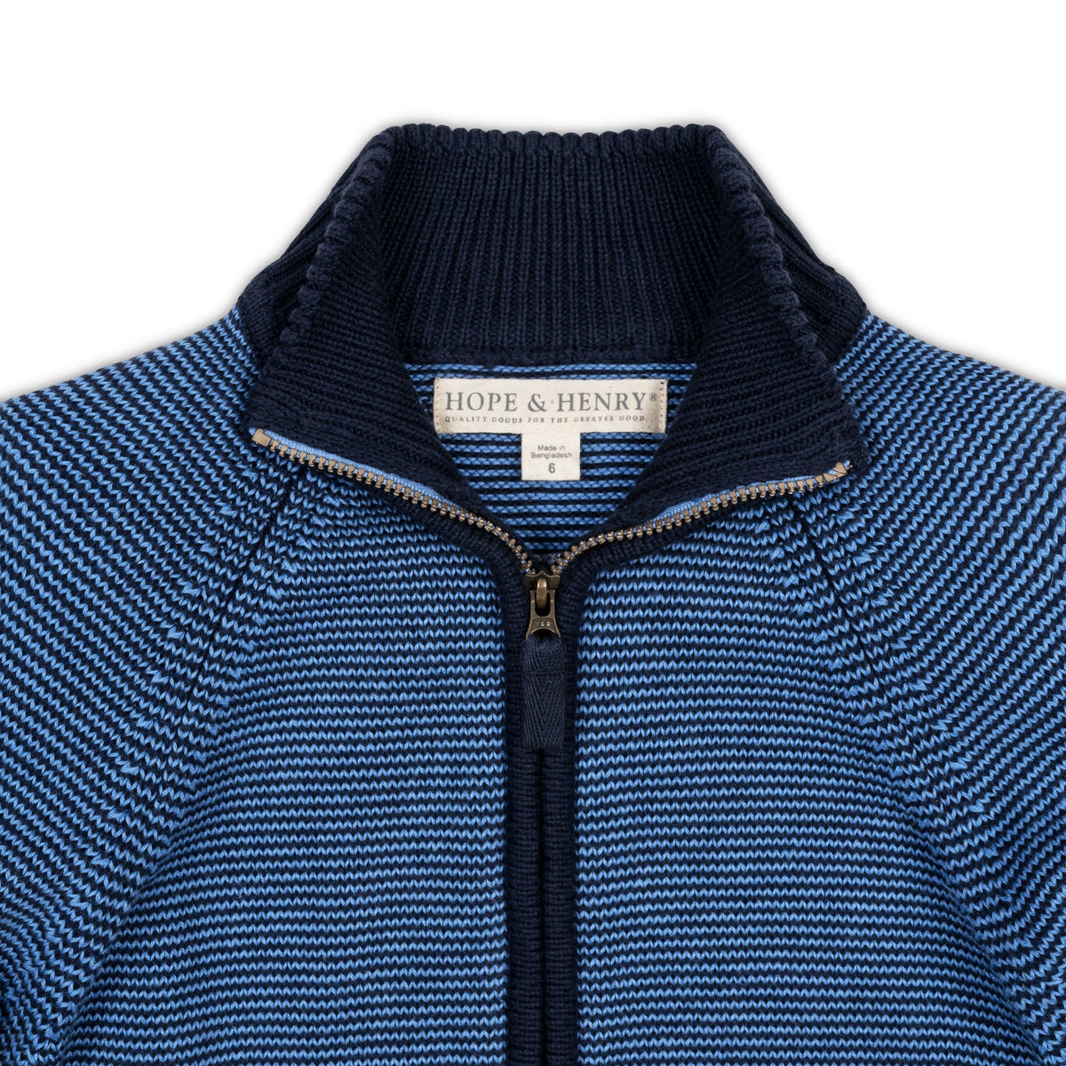 Organic Full Zip Mock Neck Sweater