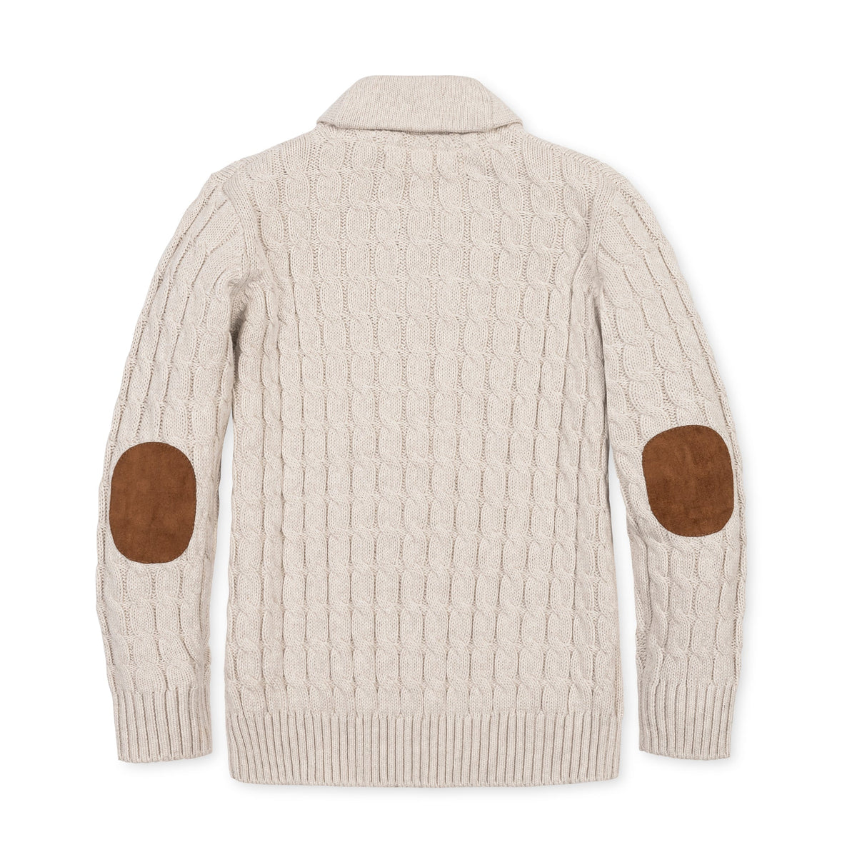 Organic Shawl Collar Cable Sweater