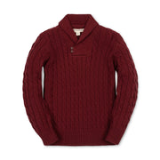 Organic Shawl Collar Cable Sweater