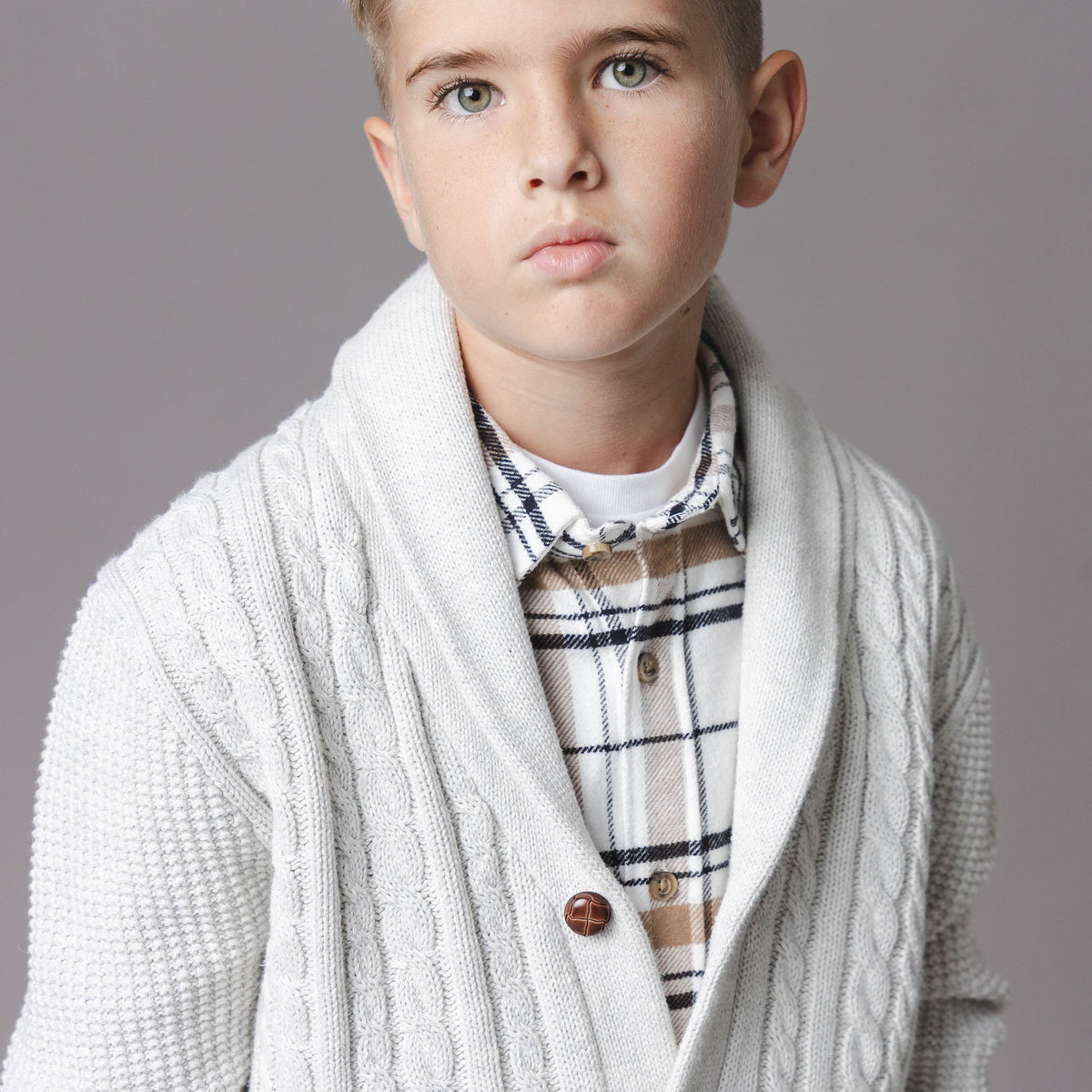 Organic Shawl Collar Cardigan