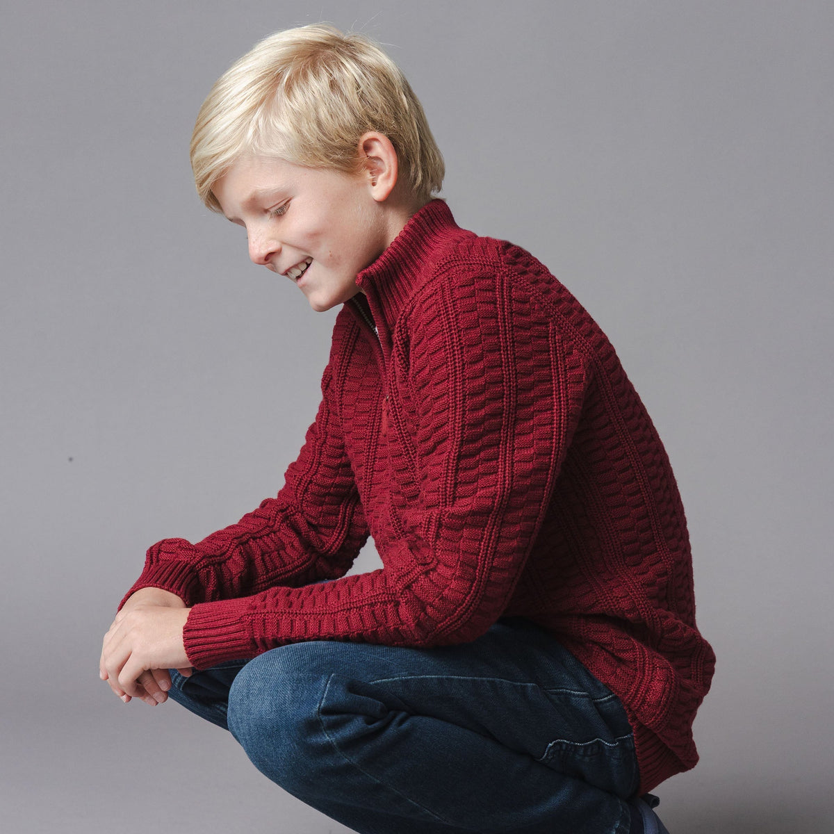Organic Half Zip Cable Sweater