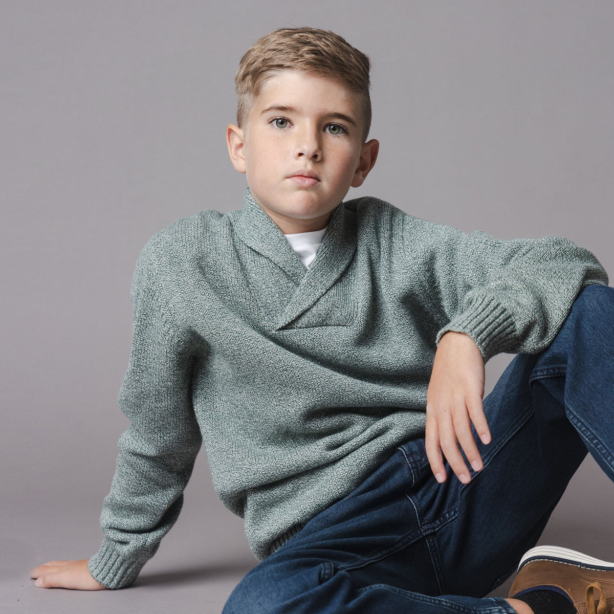 Organic Shawl Collar Sweater