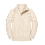 Organic Mock Neck Cable Sweater