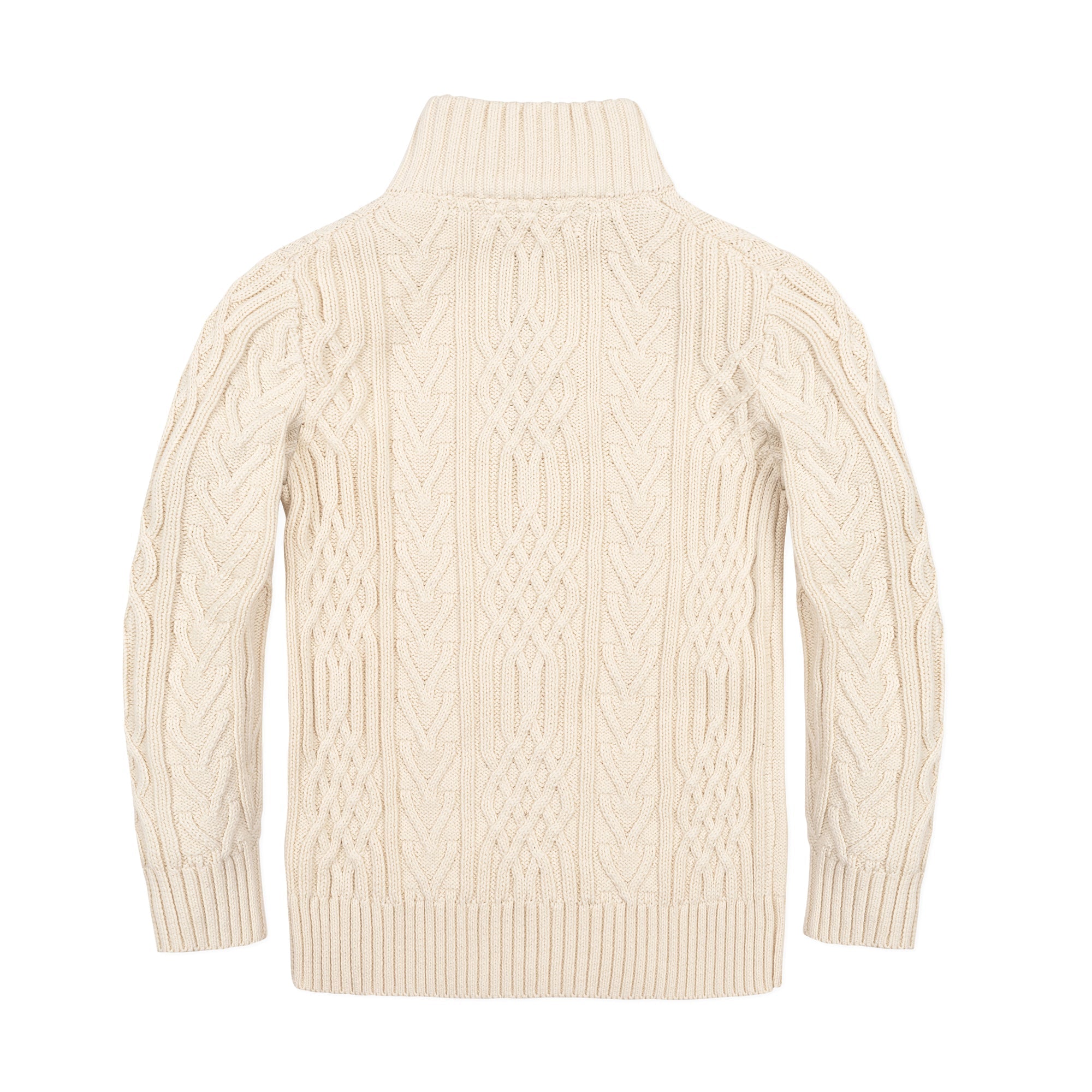 Organic Mock Neck Cable Sweater