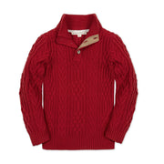 Organic Mock Neck Cable Sweater