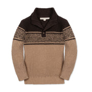 Organic Mock Neck Waffle Sweater
