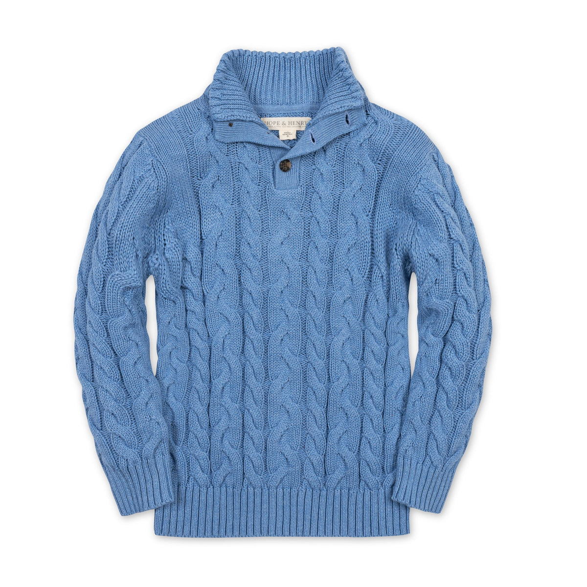 Organic Mock Neck Cable Sweater