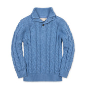 Organic Mock Neck Cable Sweater