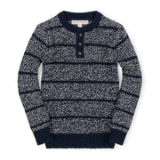 Organic Sweater Henley With Elbow Patches