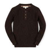 Organic Sweater Henley With Elbow Patches