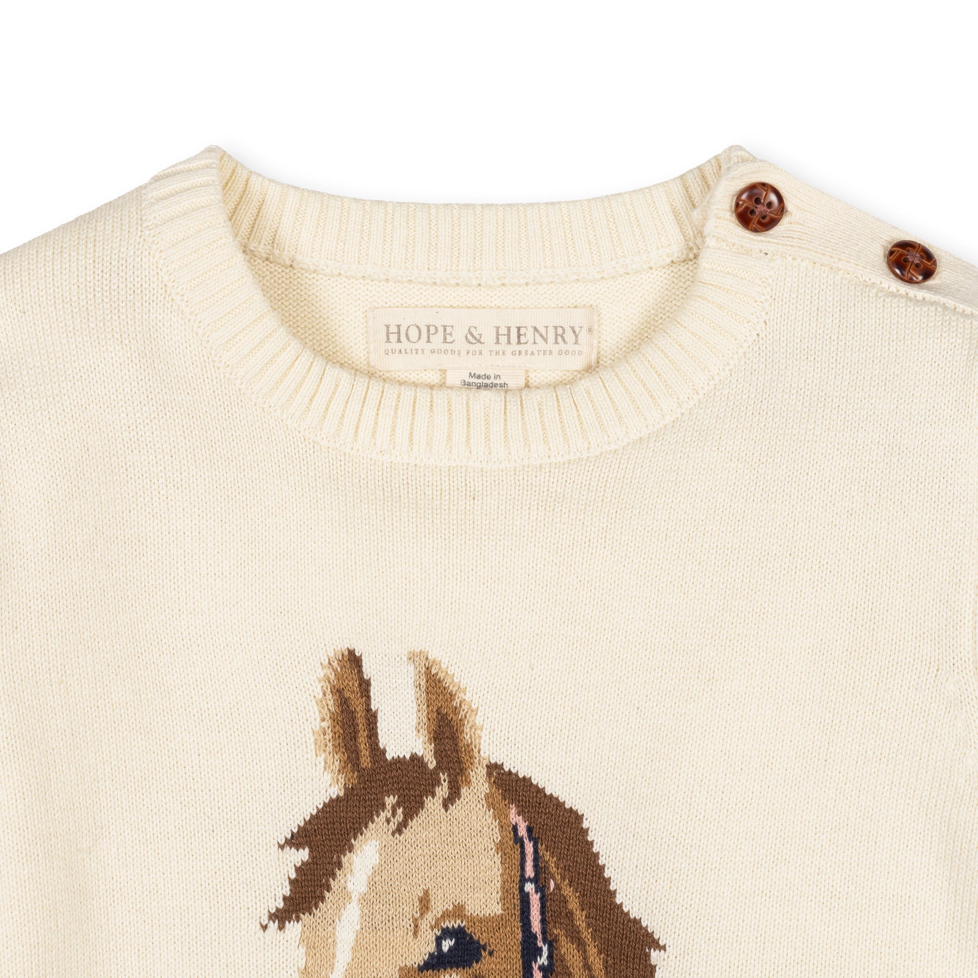 Organic Horse Intarsia Sweater