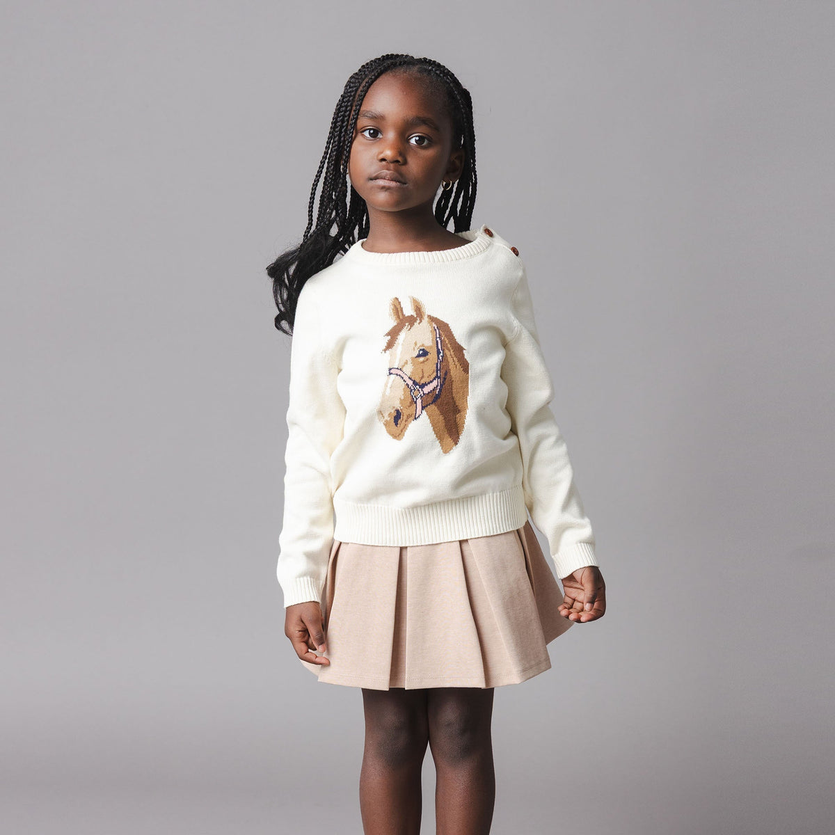 Organic Horse Intarsia Sweater