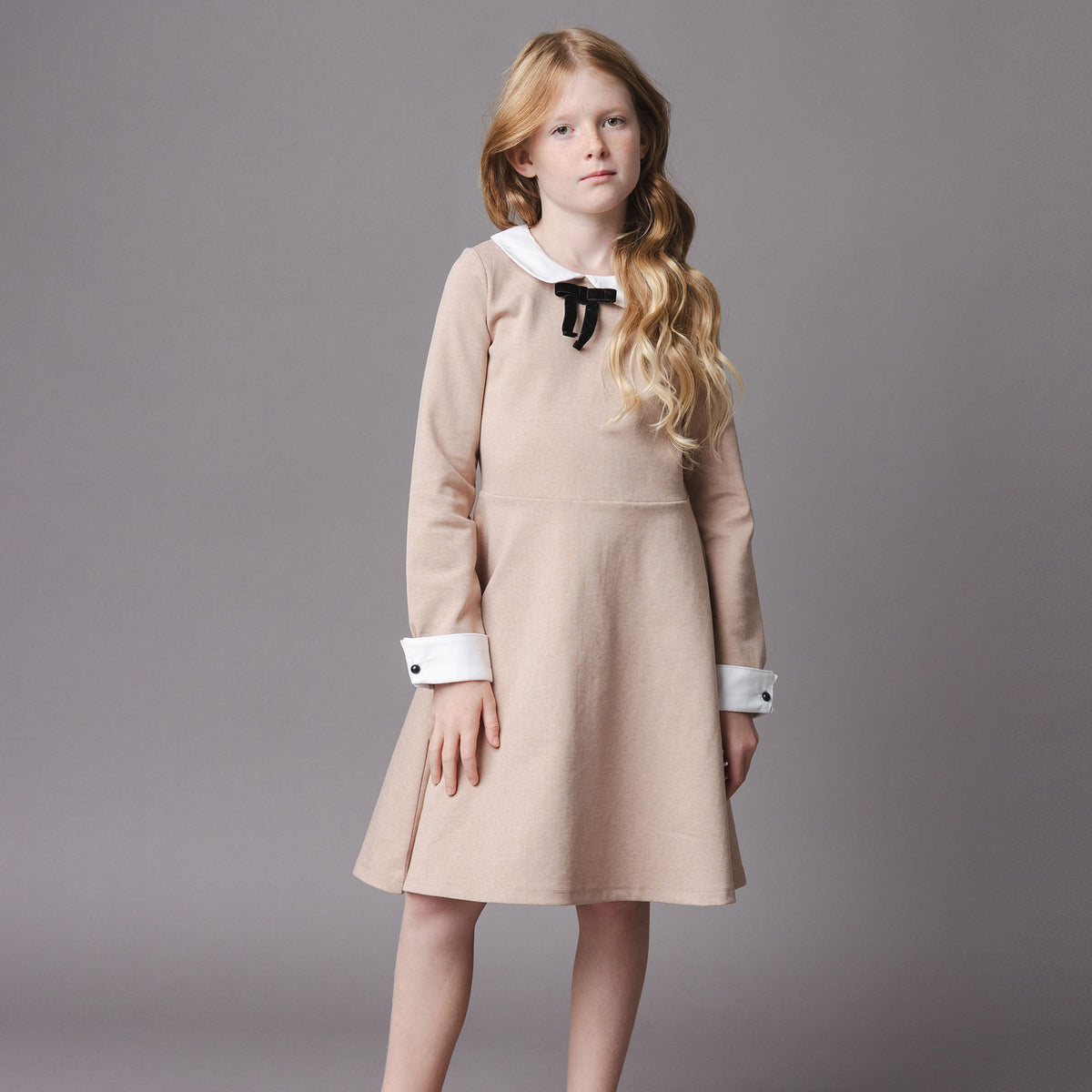 French Look Ponte Dress With Bow
