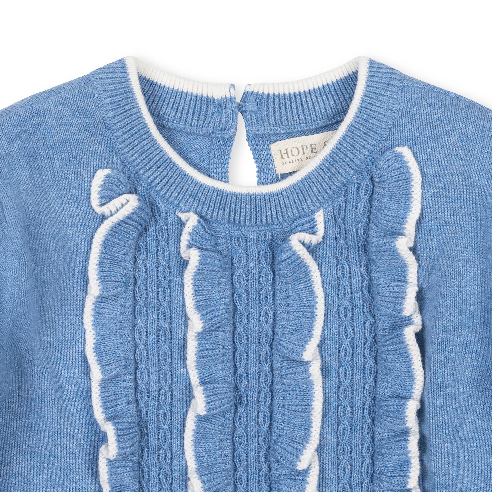 Organic Ruffle Bodice Sweater Dress