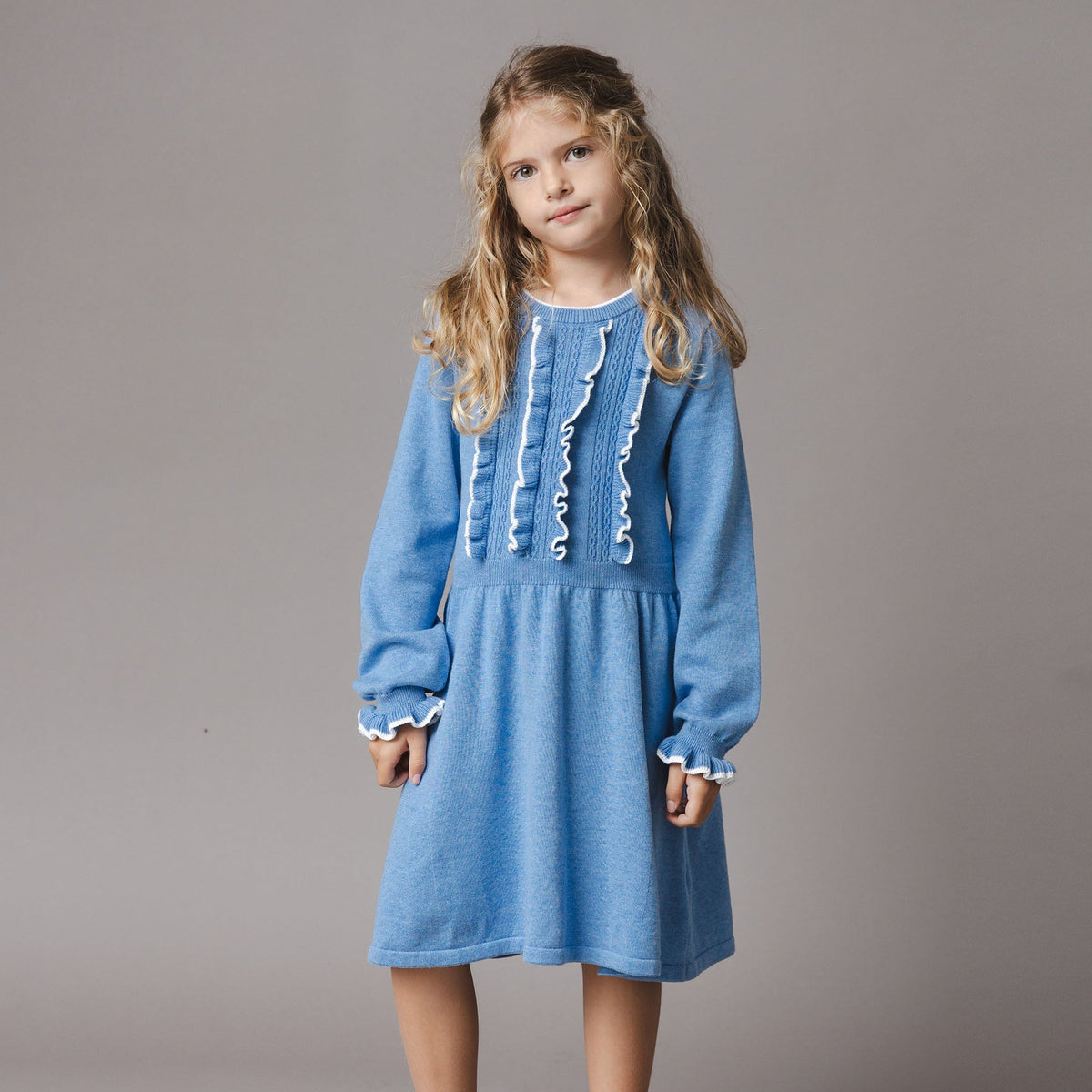 Organic Ruffle Bodice Sweater Dress