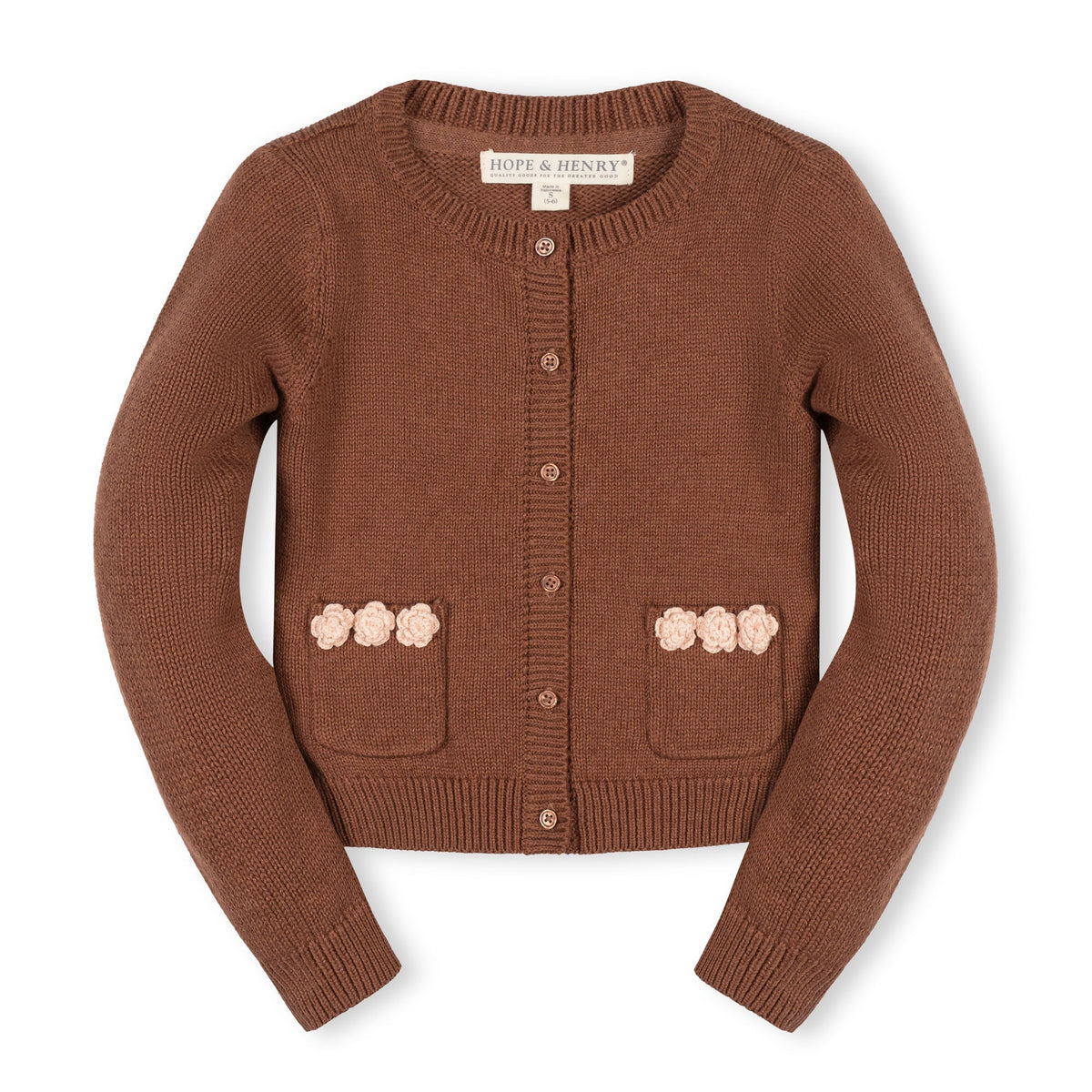 Organic Rosette Pocket Cardigan
