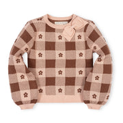 Organic Bow Detail Intarsia Sweater