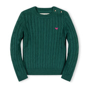 Organic Crew Neck Cable Sweater
