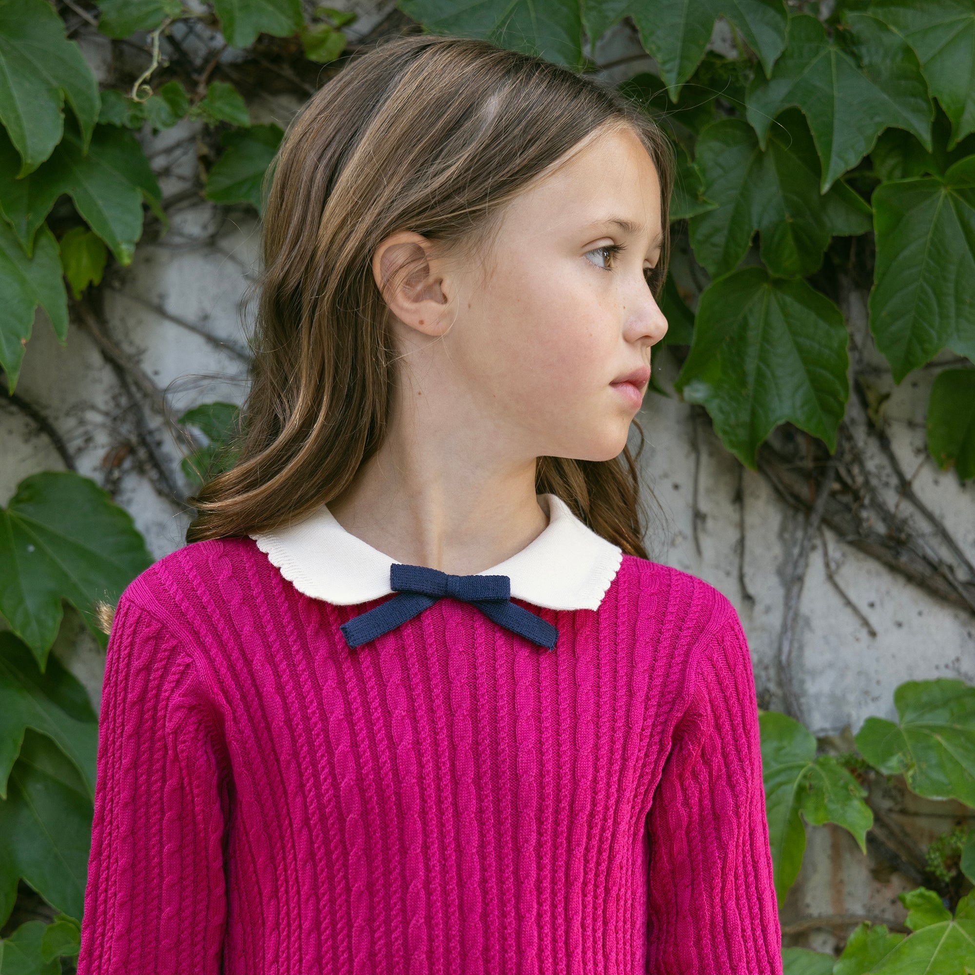 Organic Collared French Cable Sweater Dress
