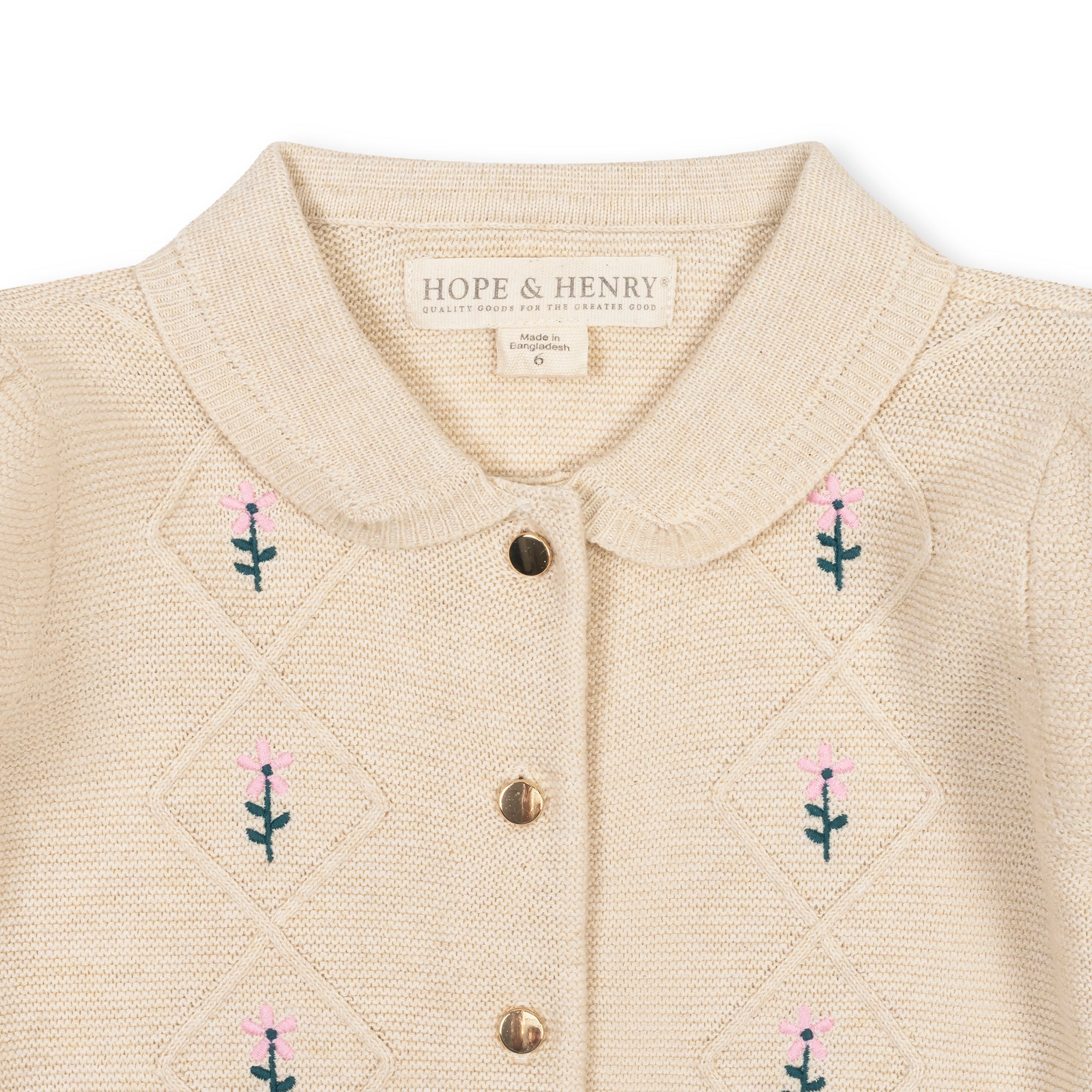 Organic Button Front Collared Sweater Dress