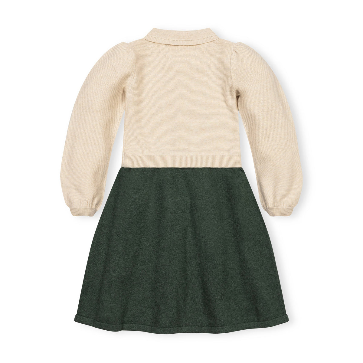 Organic Button Front Collared Sweater Dress