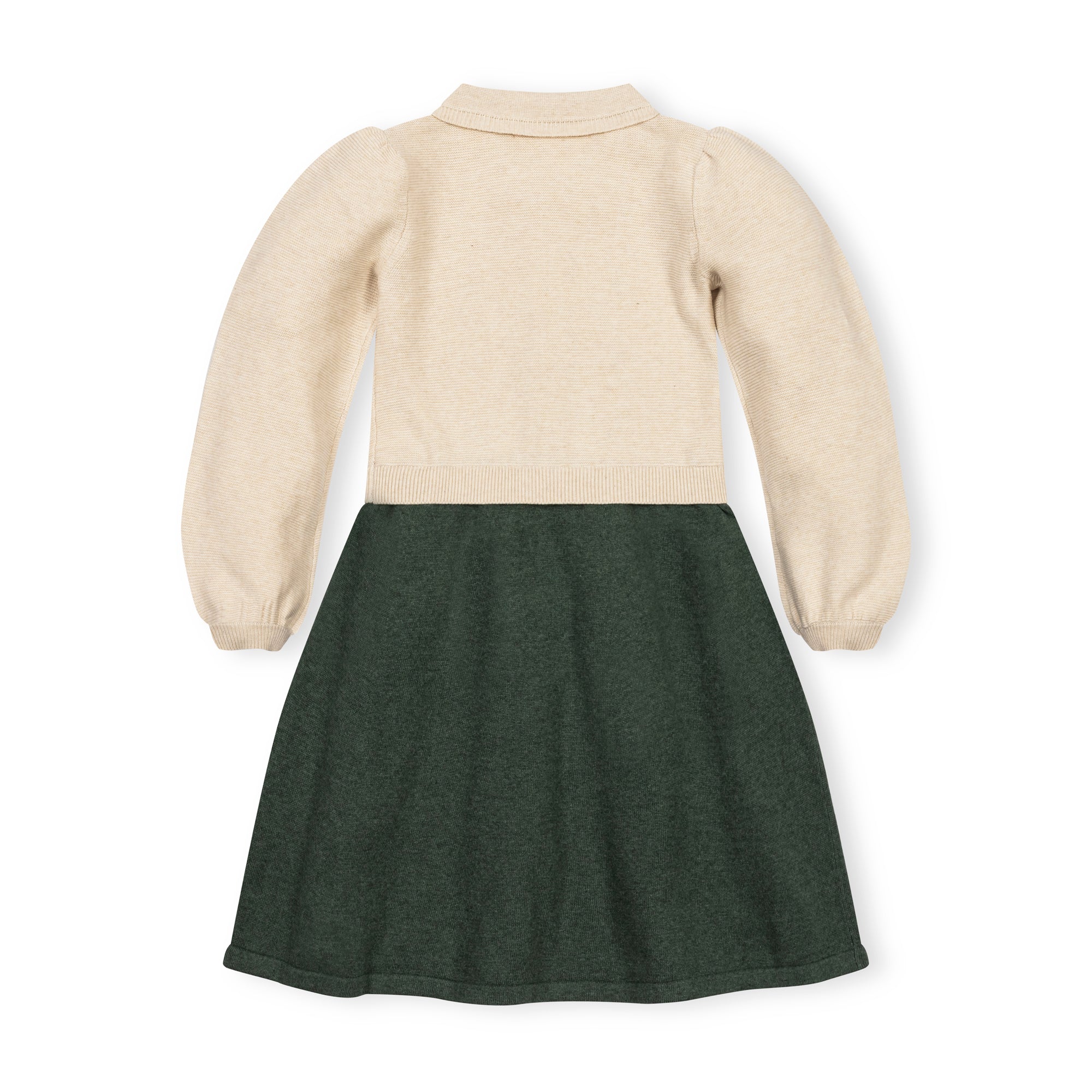 Organic Button Front Collared Sweater Dress