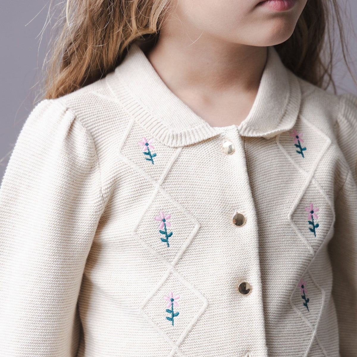 Organic Button Front Collared Sweater Dress