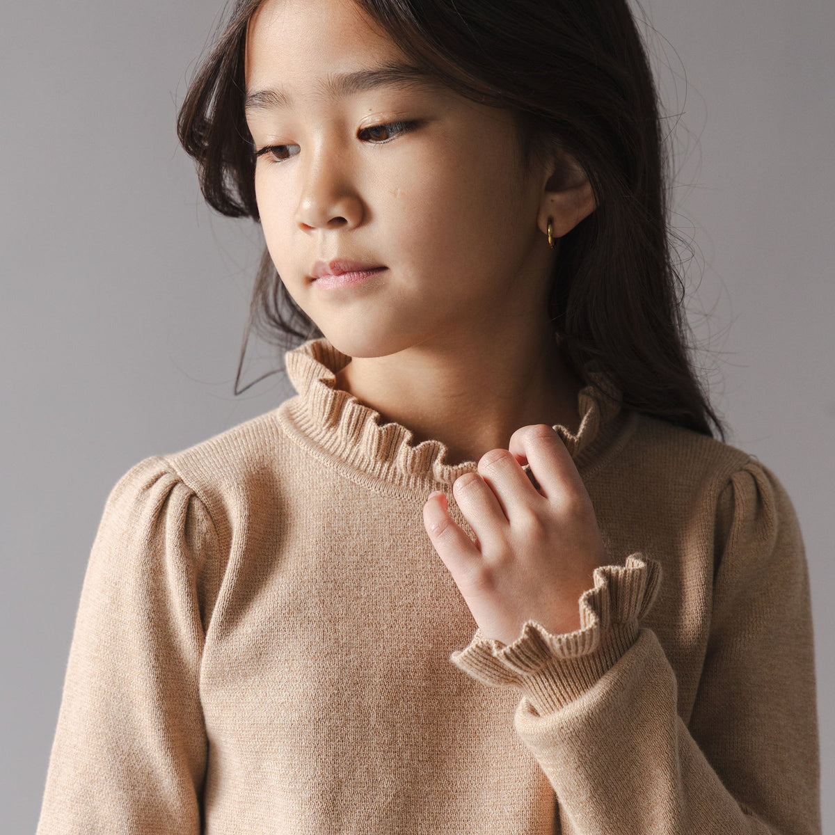 Organic Ruffle Edge Sweater Dress