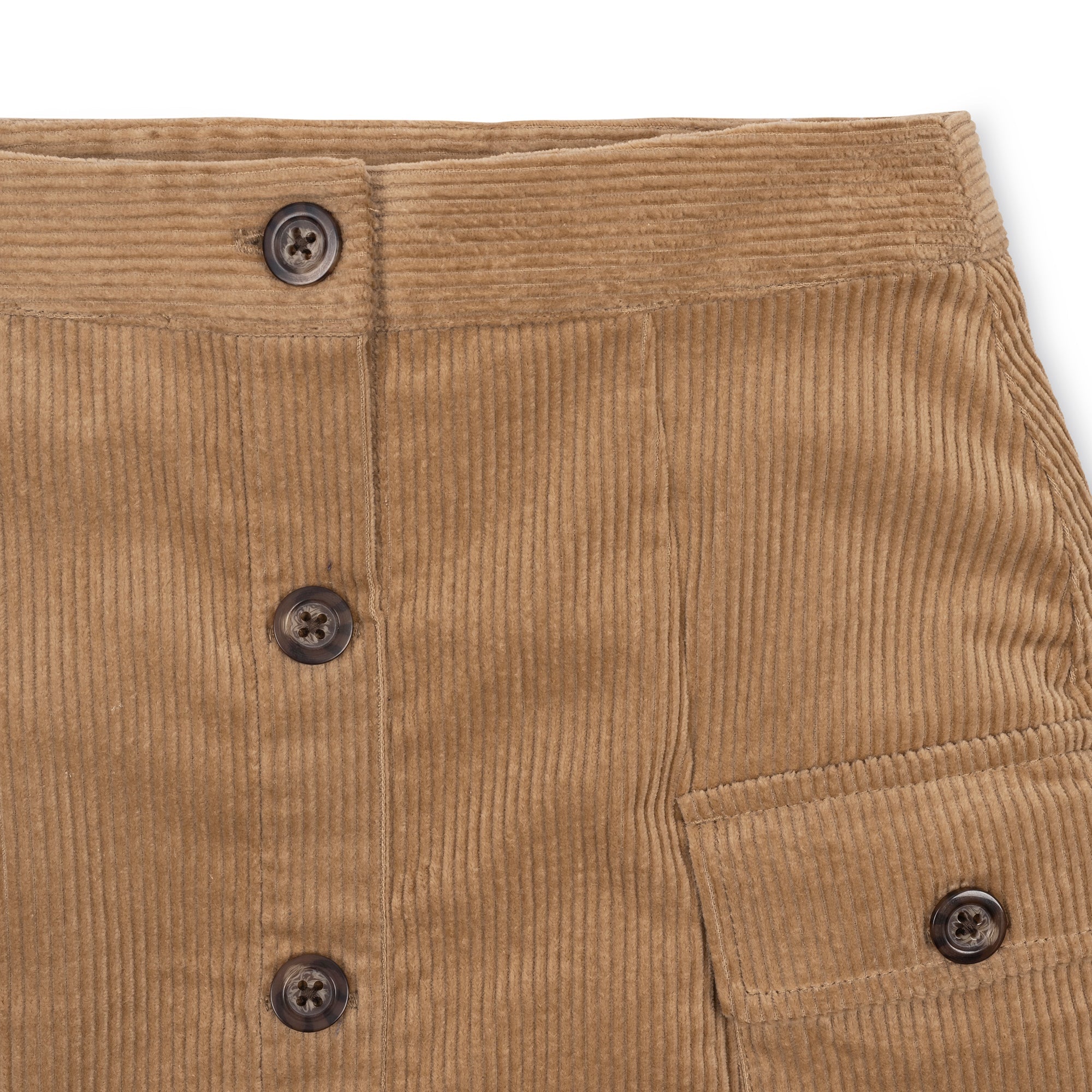 Organic Corduroy Button Front Skirt