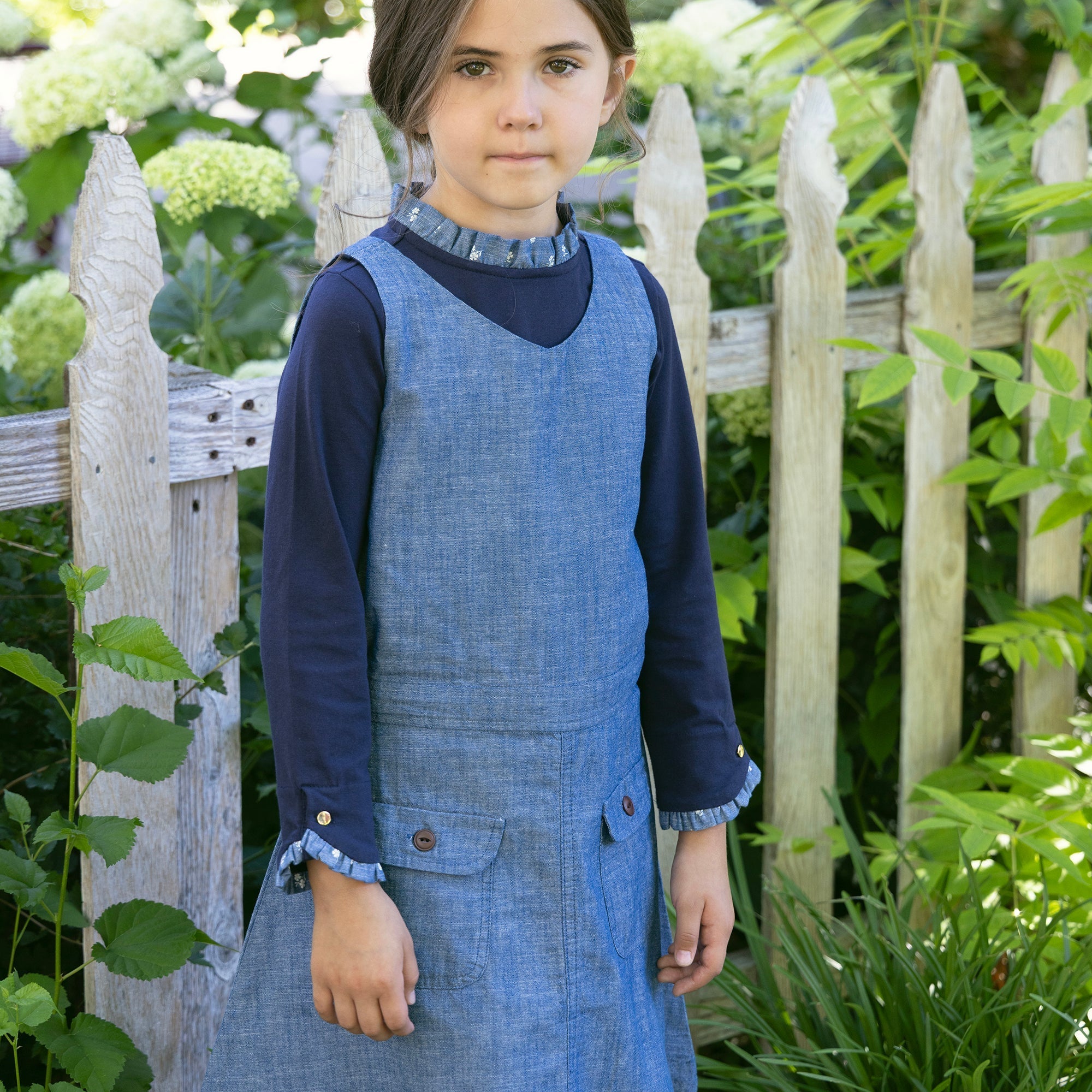 Organic V-neck Chambray Jumper