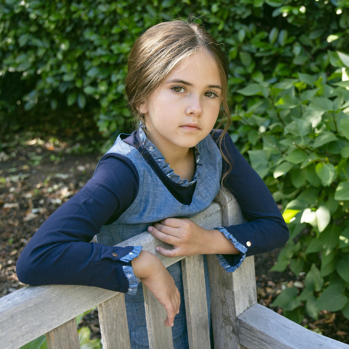 Organic V-neck Chambray Jumper