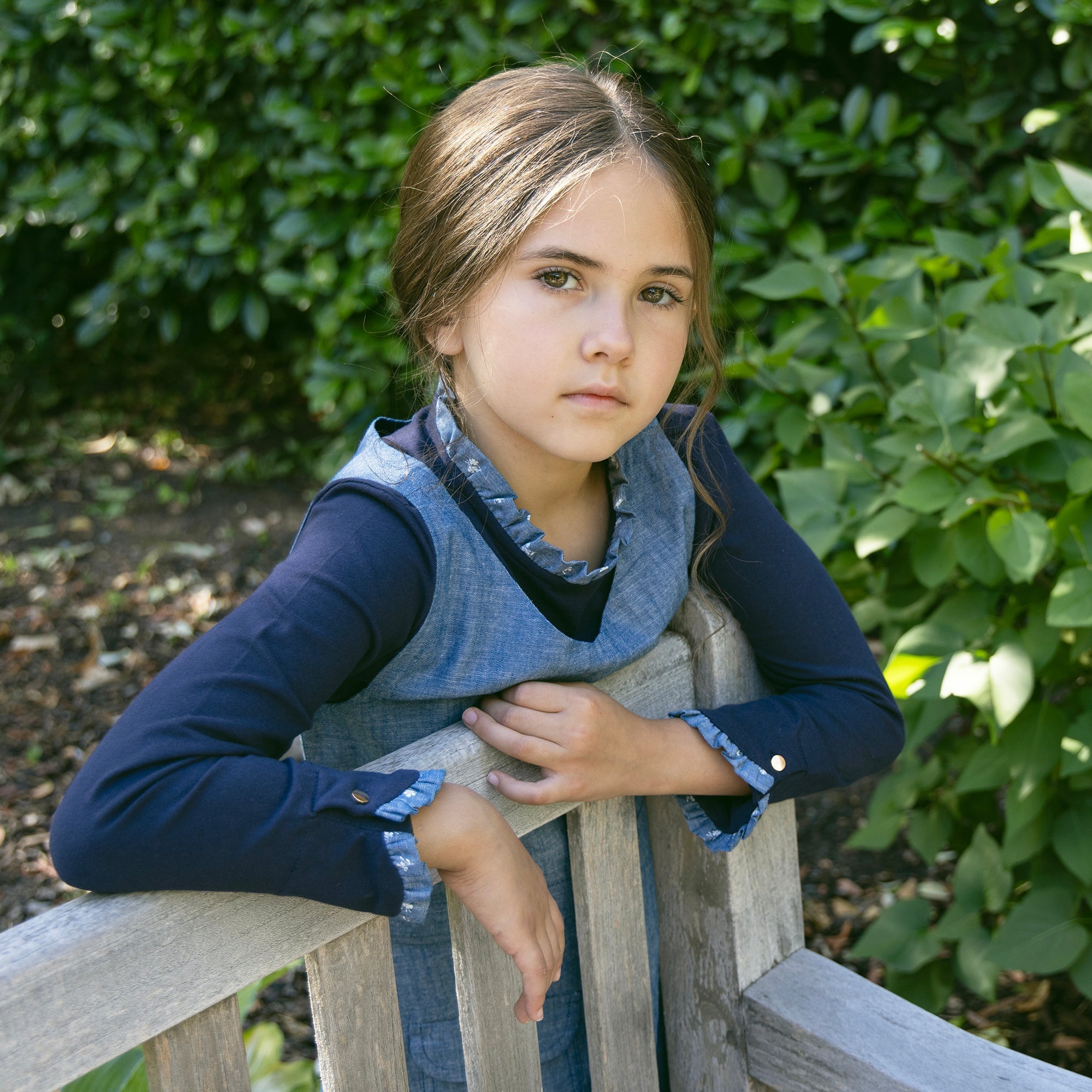Organic V-neck Chambray Jumper